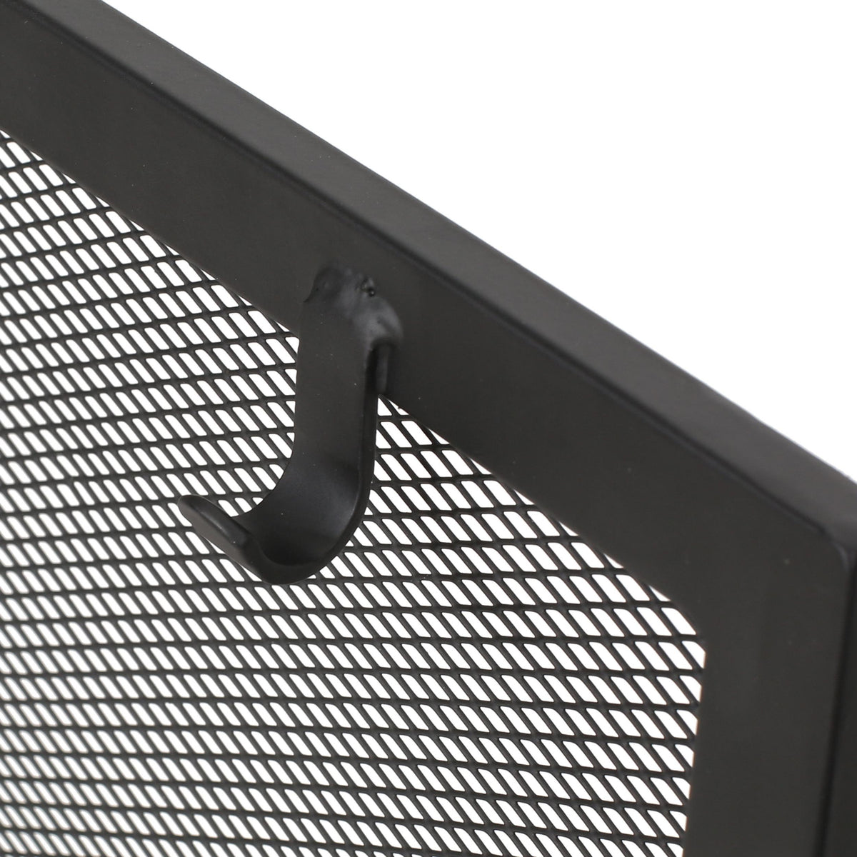 Iron Folding Fireplace Screen with Doors and 4-Piece Tool Set, Matte Finish, 50.5" x 5.5" x 32", Matte Black