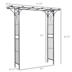 82'' Decorative Metal Garden Trellis Arch with Durable Steel Tubing & Elegant Scrollwork, Perfect for Weddings