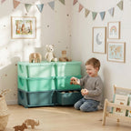 3 Tier Kids Storage Organizer with 6 Drawers for Bedroom, Nursery, Kindergarten, Living Room, Boys and Girls, Green