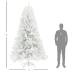9ft Unlit Artificial White Christmas Tree, Holiday Decor with 2132 Branch Tips, Auto Open and Steel Base