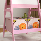Doubel-Sided Easel for Kids w/ Whiteboard, Chalkboard, Storage Boxes, Blue