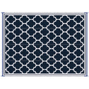 Reversible Outdoor Rug, 9' x 12' Waterproof Plastic Straw Floor Mat, Portable RV Camping Carpet, Large Floor Mat for Backyard, Deck, Picnic, Beach, Blue & White