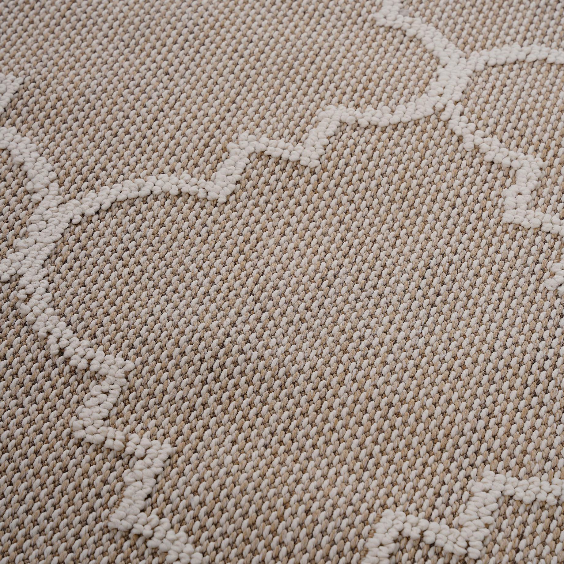 Naar 5x7 Indoor Outdoor Stain-Resistant Area Rug with Medium Pile Height, Kid and Pet-Friendly Carpet, 90" L x 63" W x 0.3" H, Ivory