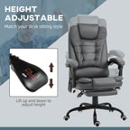 7-Point Vibrating Massage Office Chair High Back Massaging Office Desk Chair with Lumbar Support, Footrest, Gray