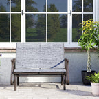 2-Person Outdoor Glider Bench, Patio Glider Loveseat Chair with Powder Coated Steel Frame, 2 Seats Porch Rocking Glider for Backyard, Lawn and Garden, Mixed Gray