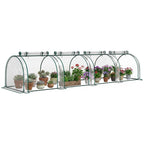 13' L x 3' W x 2.5' H Portable Tunneled Greenhouse with 4 Zippered Doors, Water/UV Fighting PVC Cover, Clear