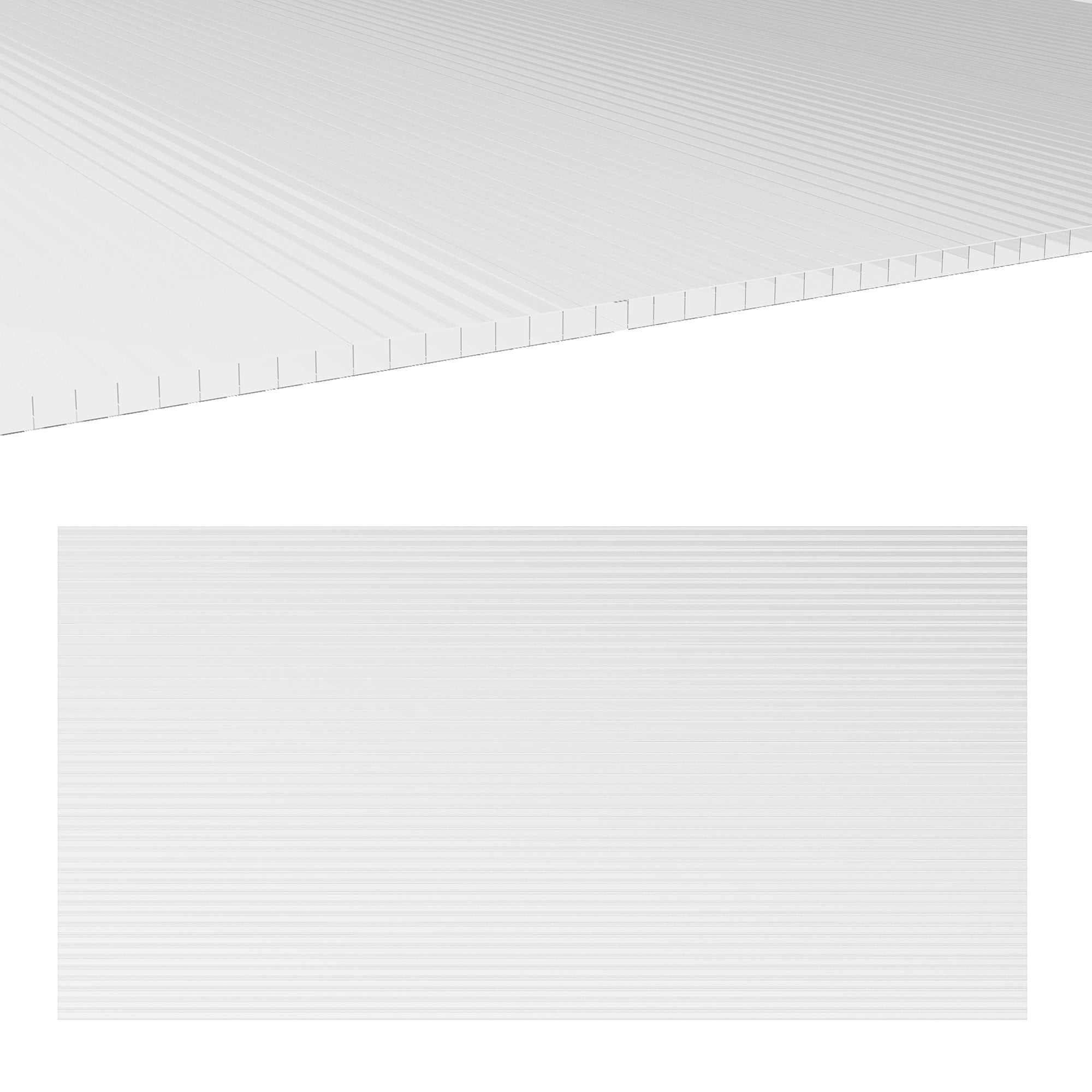 14 Pieces Twin-Wall Polycarbonate Panels Waterproof UV Protected Polycarbonate Greenhouse Panels, 4' x 2' x 0.16", Clear