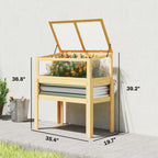 Raised Garden Bed with Mini Greenhouse, Elevated Planter Box with Legs and Bed Liner for Flowers, Vegetables