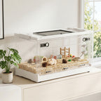Hamster Cage, Stackable Gebril Cage with Front Door, Ventilated Small Animal Habitat for Dwarf Hamsters, Gerbils, Mice
