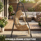 Hammock Chair Stand Only Heavy Duty Solid Steel A-Frame for Hanging Hammock, Egg Chair, Max Load 330 LBS, Black
