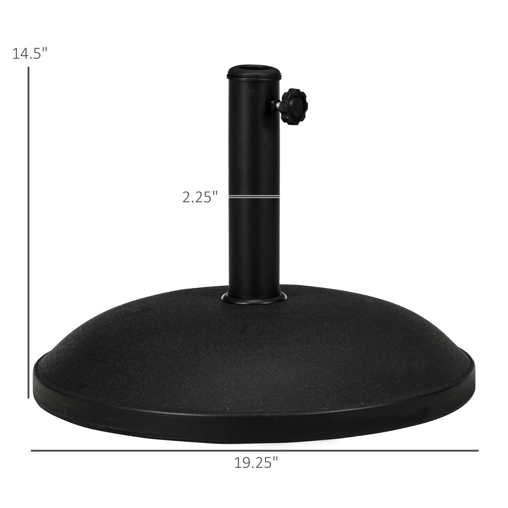 20" 55 lbs Round Cement Umbrella Base Stand Market Parasol Holder with Tightening Knob & Easy Setup, for Φ1.3", Φ1.5", Φ1.9" Pole, for Lawn, Deck, Backyard, Garden, Black