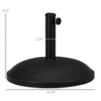 20" 55 lbs Round Cement Umbrella Base Stand Market Parasol Holder with Tightening Knob & Easy Setup, for Φ1.3", Φ1.5", Φ1.9" Pole, for Lawn, Deck, Backyard, Garden, Black