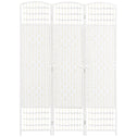 3 Panel Folding Room Divider Portable Privacy Screen Wave Fiber Room Partition for Home Office White