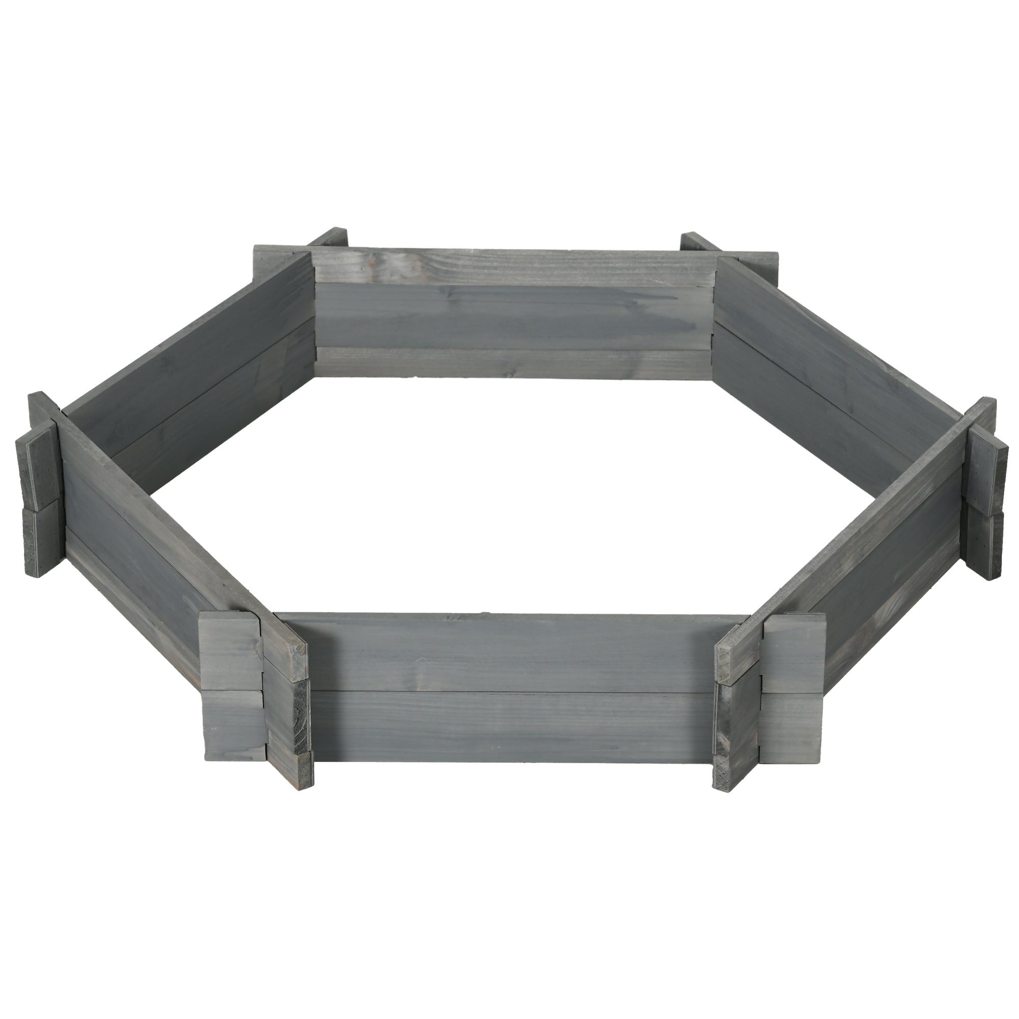 39" x 36" Screwless Raised Garden Bed, Hexagon Planter Box for Outdoor Plants, Vegetables, Flowers, Herbs, Gray