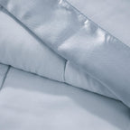 King Size Lightweight Down Alternative Blanket with Satin Trim, Hypoallergenic Polyester, Machine Washable, 108" L x 90" W x 0.25" H, Blue