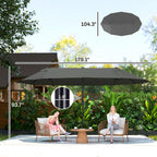 Extra Large 15 ft Patio Umbrella, Double-Sided Wide Outdoor Umbrella with Crank Handle and Air Vents for Backyard, Deck, Pool, Market, Gray