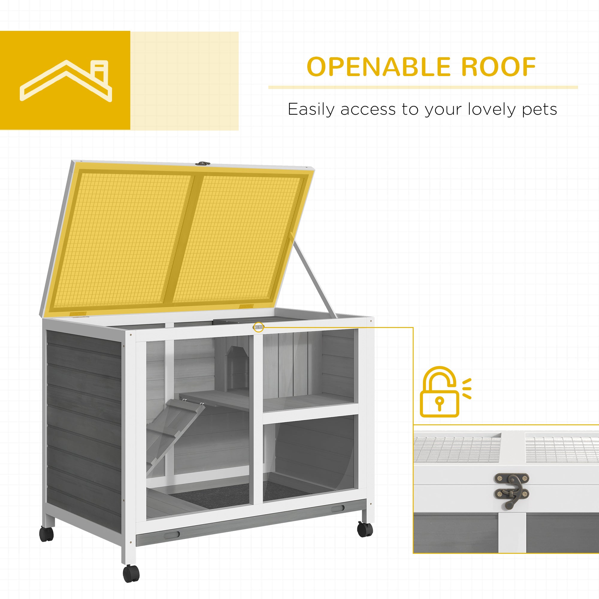 Desk/Table Sized Rabbit Hutch with Wheels