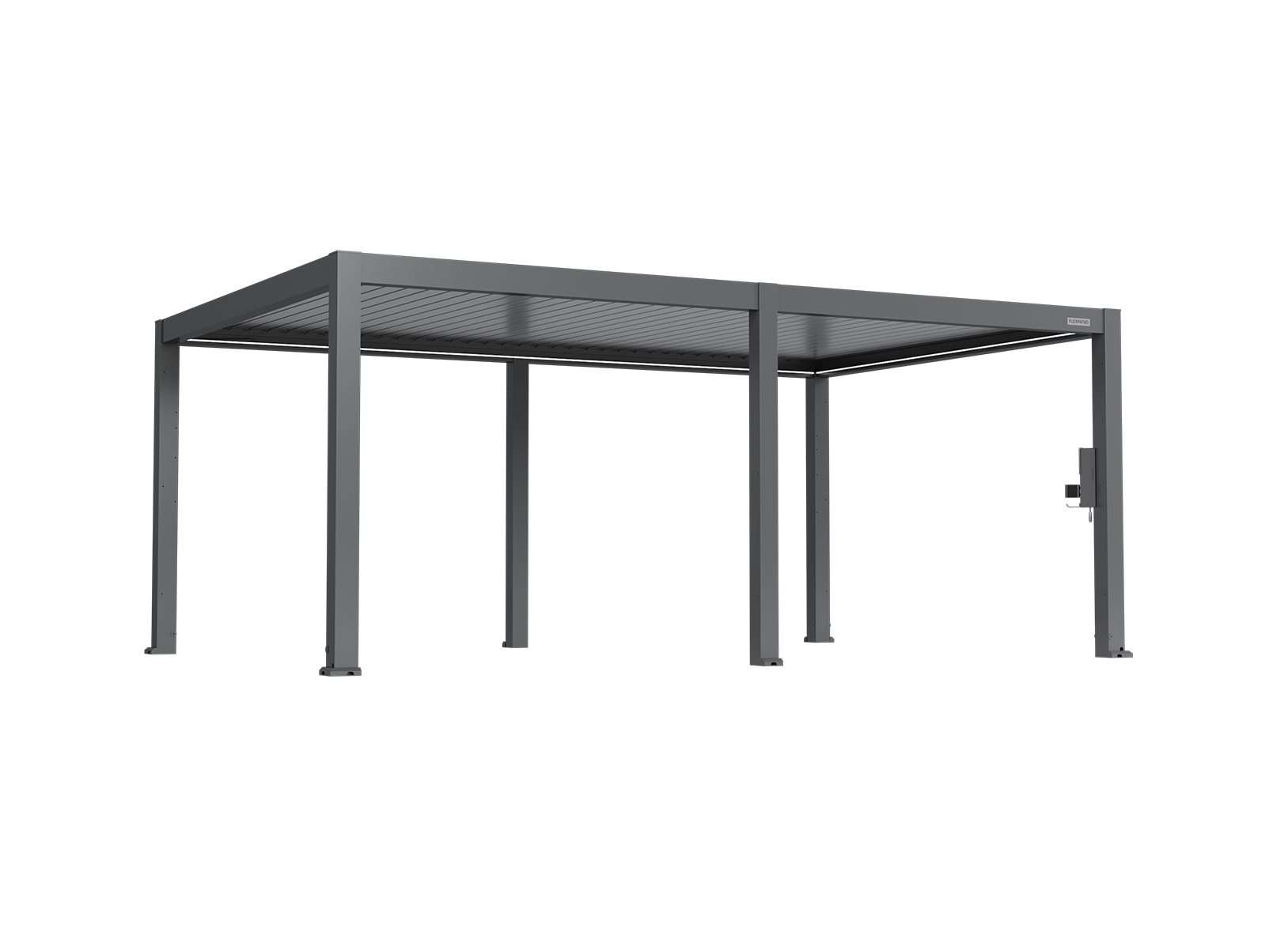 POWER+ PRO Gen 2 Motorized Pergola 13' x 20' (6-Post) Gray - 6063-T5 Aluminum Motorized Louvers LED IP68