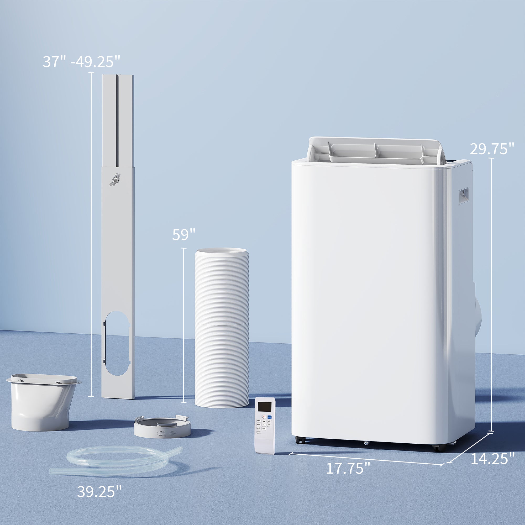 12000 BTU Portable Air Conditioner with Remote Control, Free Standing AC Unit with Built-in Cool, Dehumidifier, Fan Modes for Room Up to 550 Sq.Ft., 24 Hour Timer, Window Installation Kit