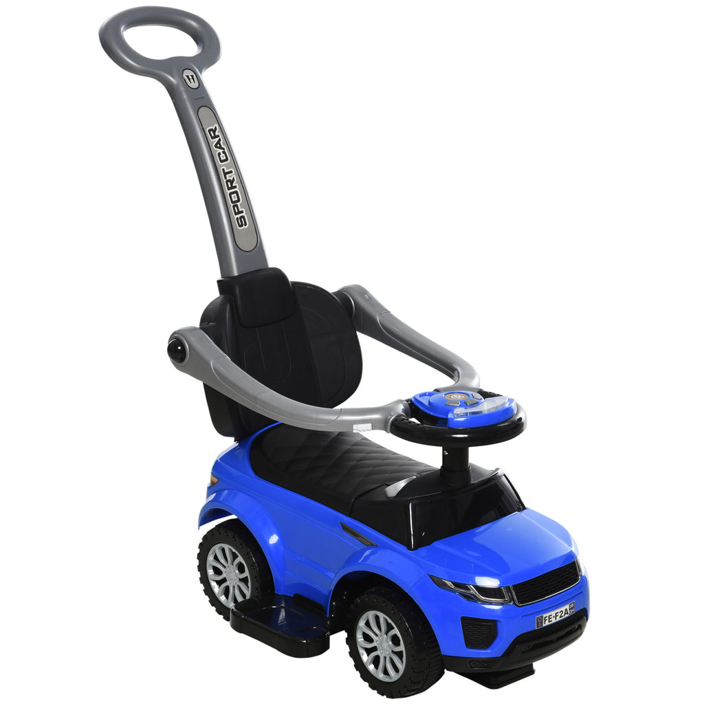 3 In 1 Push Cars for Toddlers Kid Ride on Push Car Stroller Sliding Car with Horn Music Light Function Secure Bar Ride on Toy for Boy Girl 18-36 Months, Blue