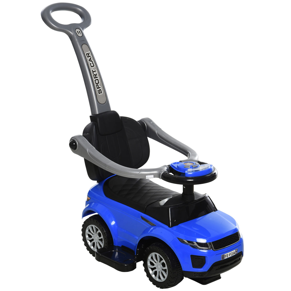 3 In 1 Push Cars for Toddlers Kid Ride on Push Car Stroller Sliding Car with Horn Music Light Function Secure Bar Ride on Toy for Boy Girl 18-36 Months, Blue
