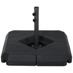 Umbrella Stand Fitting 2" Poles and Steel Base with 4 Fillable Plastic Weights, 4 Gal. Capacity Each - Black