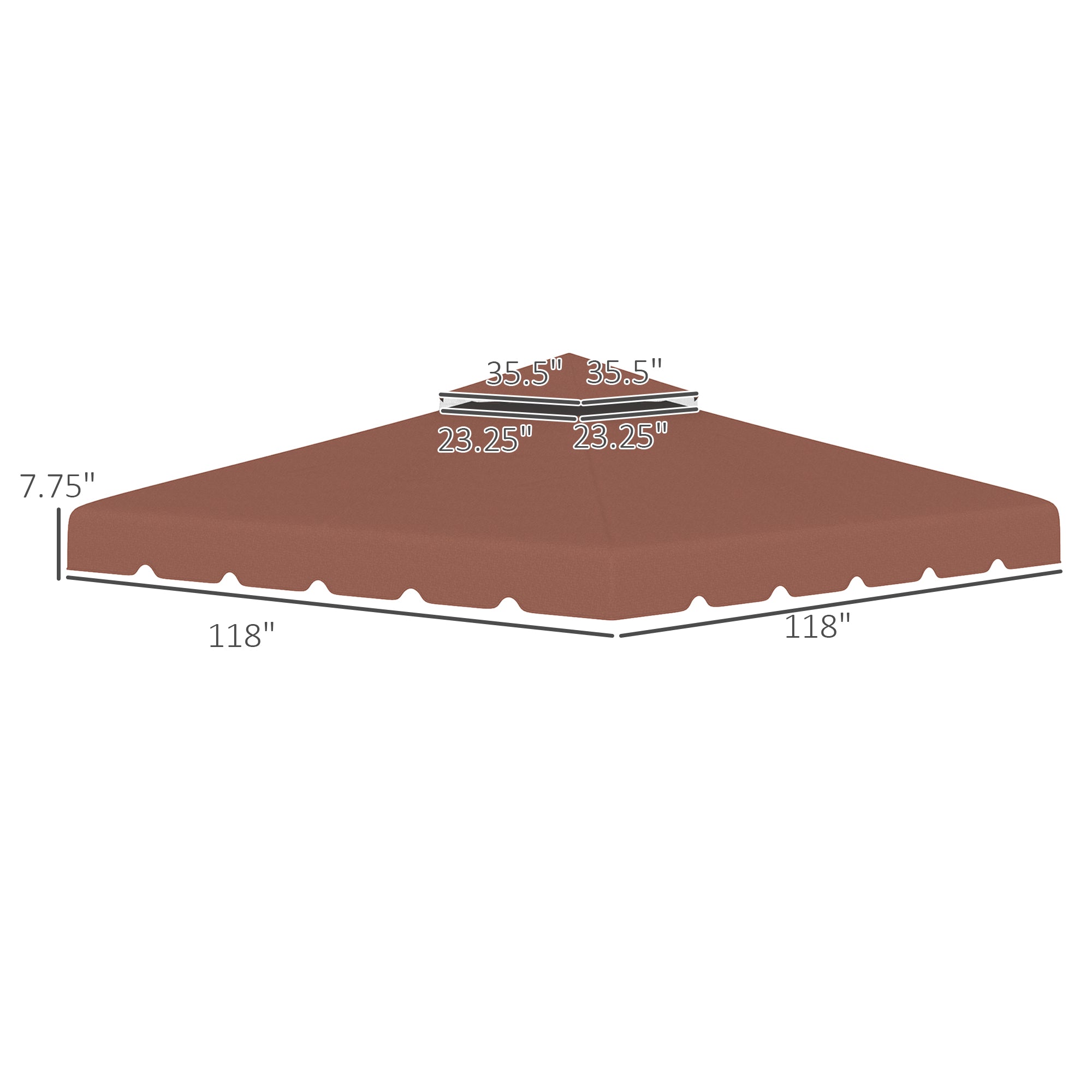 Model 84C-051 or 84C-269 10' x 10' Gazebo Replacement Canopy, Coffee