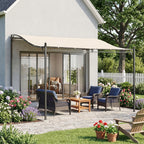 10' x 10' Steel Outdoor Pergola Gazebo, Patio Canopy with Weather-Resistant Fabric and Drainage Holes for Backyard, Deck, Garden, Cream White