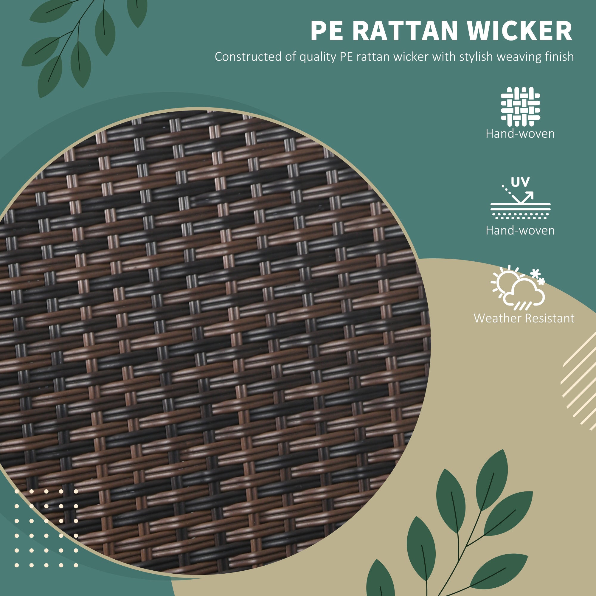 4 PE Rattan Outdoor Dining Chairs with Cushions, Patio Wicker Dining Chairs with Backrest, Brown