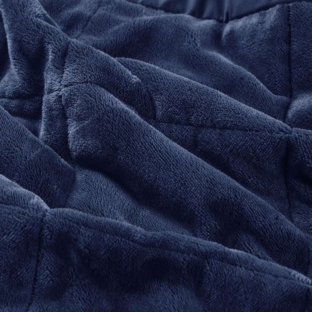 Reversible Down Alternative Blanket with OEKO-TEX Certified, Smart Temperature Control, Machine Washable, 90" L x 90" W x 0.25" H, Navy