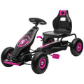 Ergonomic Pedal Go Kart Kids Ride-on Toy with Tough, Wear-Resistant Tread for Boys & Girls, Ages 5-12, Pink