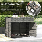 Outdoor Storage Cabinet, Waterproof PE Rattan Cabinet with Drawer for Indoor, Outdoor Swimming Pool, Gray