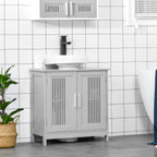 Under Sink Pedestal Storage Bathroom Cabinet, Gray