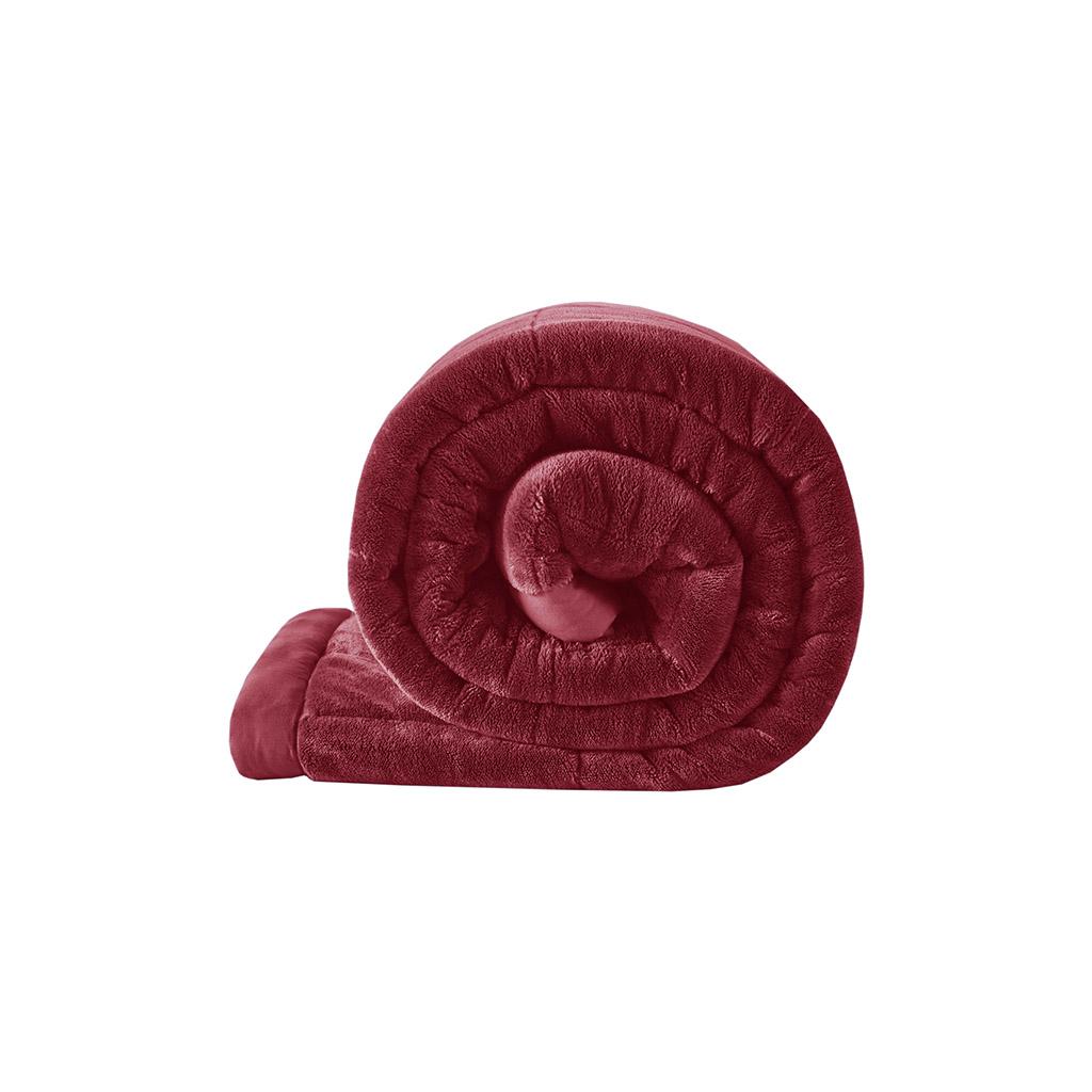 Reversible Down Alternative Blanket with Smart Temperature Control, OEKO-TEX Certified, Machine Washable, 108" L x 90" W x 0.25" H, Burgundy