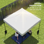 10' x 10' Replacement Canopy Top for Pop Up Canopy Tent with 4 Sand Bags, UPF50+ Protection, White