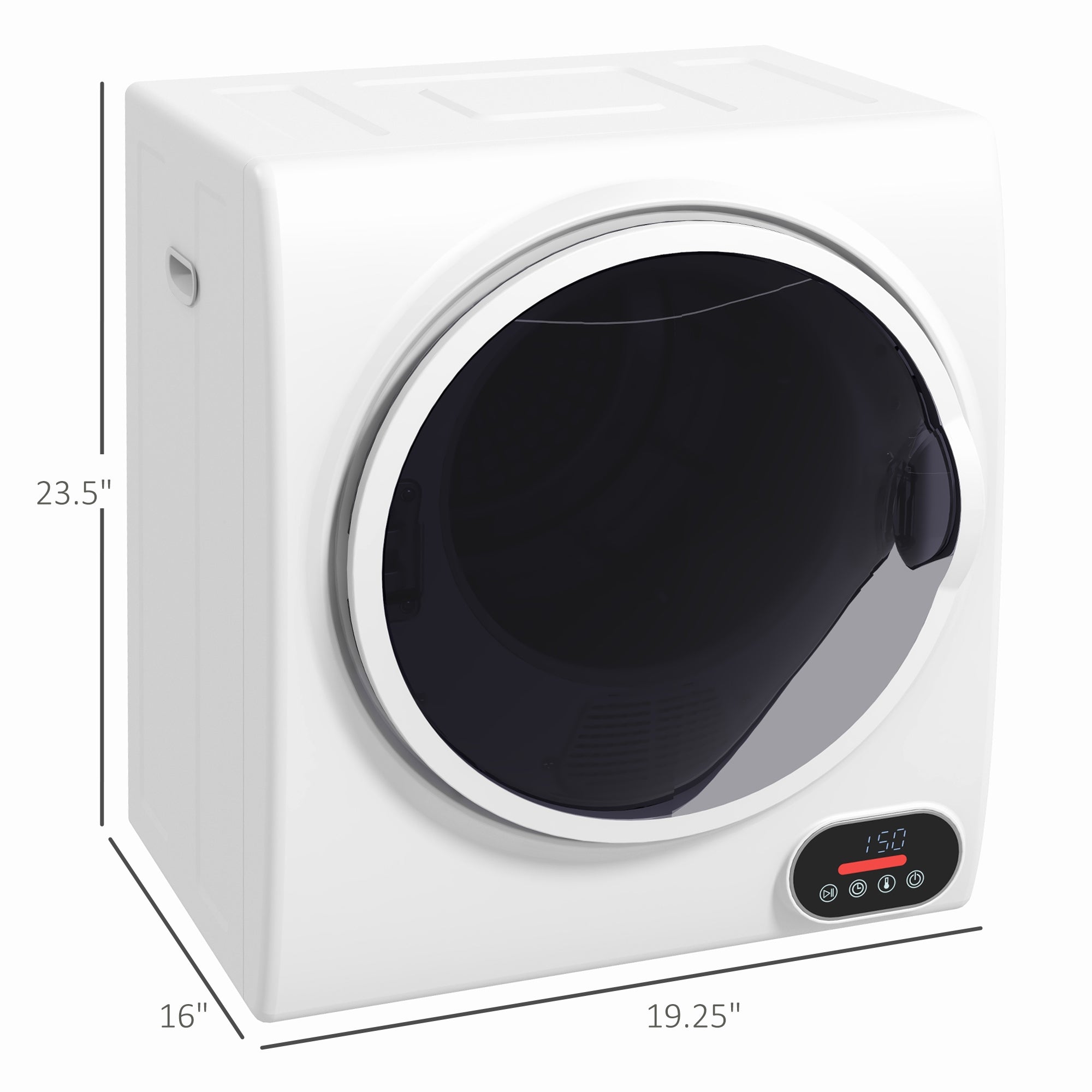 1.5 cu.ft Portable Compact Clothes Laundry Dryer with Intelligent Drying for Apartments Dorms RVs, 850W, White