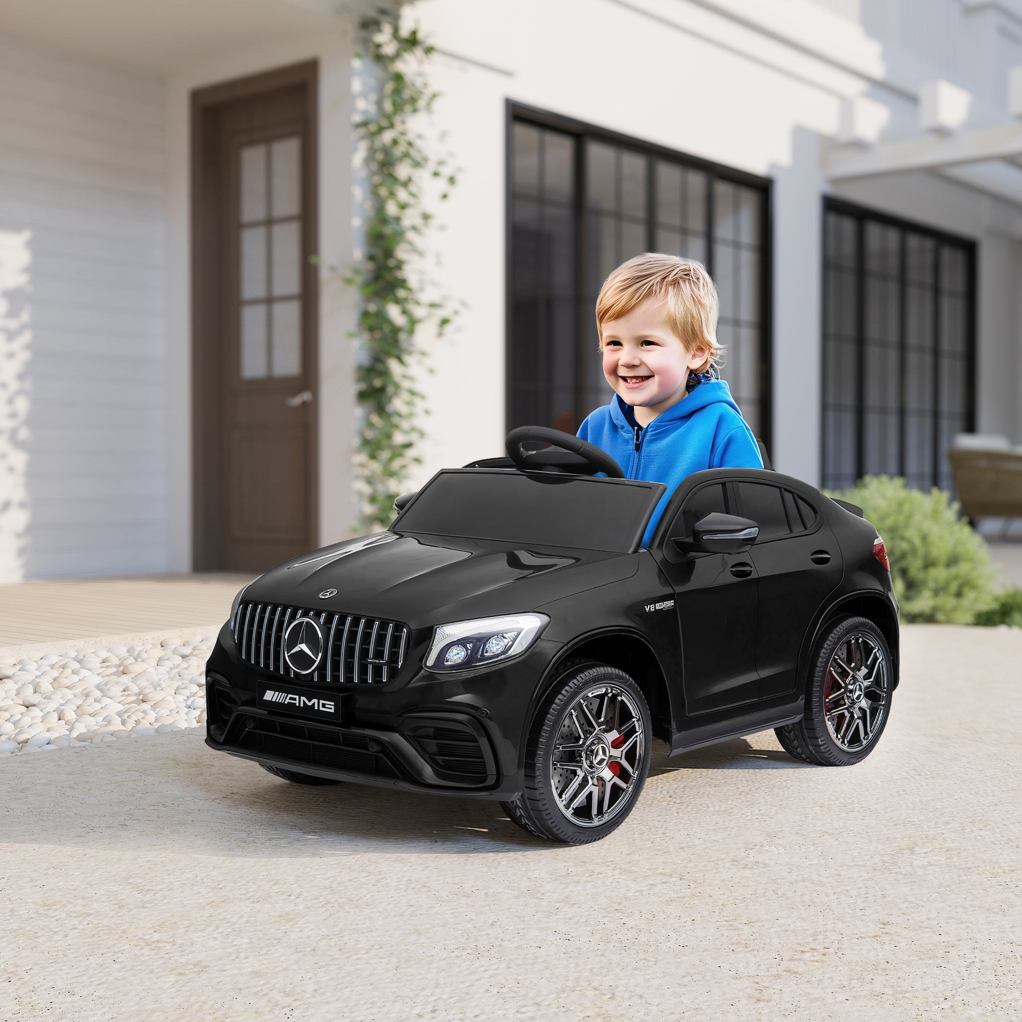 Toddler Ride On Car ( AMG GLC63S Coupe) Electric Kids Ride On Car with 2 Speed, MP3 Player, Light, Horn, Songs, Suspension - Fun for Toddlers and Kids - Black