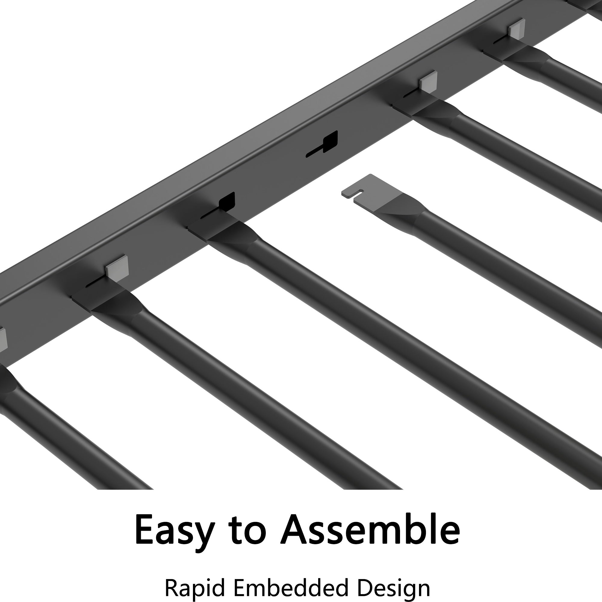 Fox Twin Metal Daybed Frame with Twin Trundle, Anti-Noise Design, Easy Installation, No Box Spring Needed, Fits Standard Twin Mattresses, Black