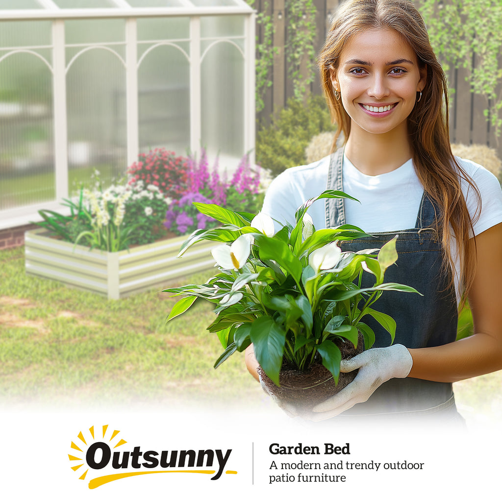 95" x 36" x 12" Galvanized Raised Garden Bed, Easy DIY and Cleaning for Growing Flowers, Herbs, Succulents, Silver