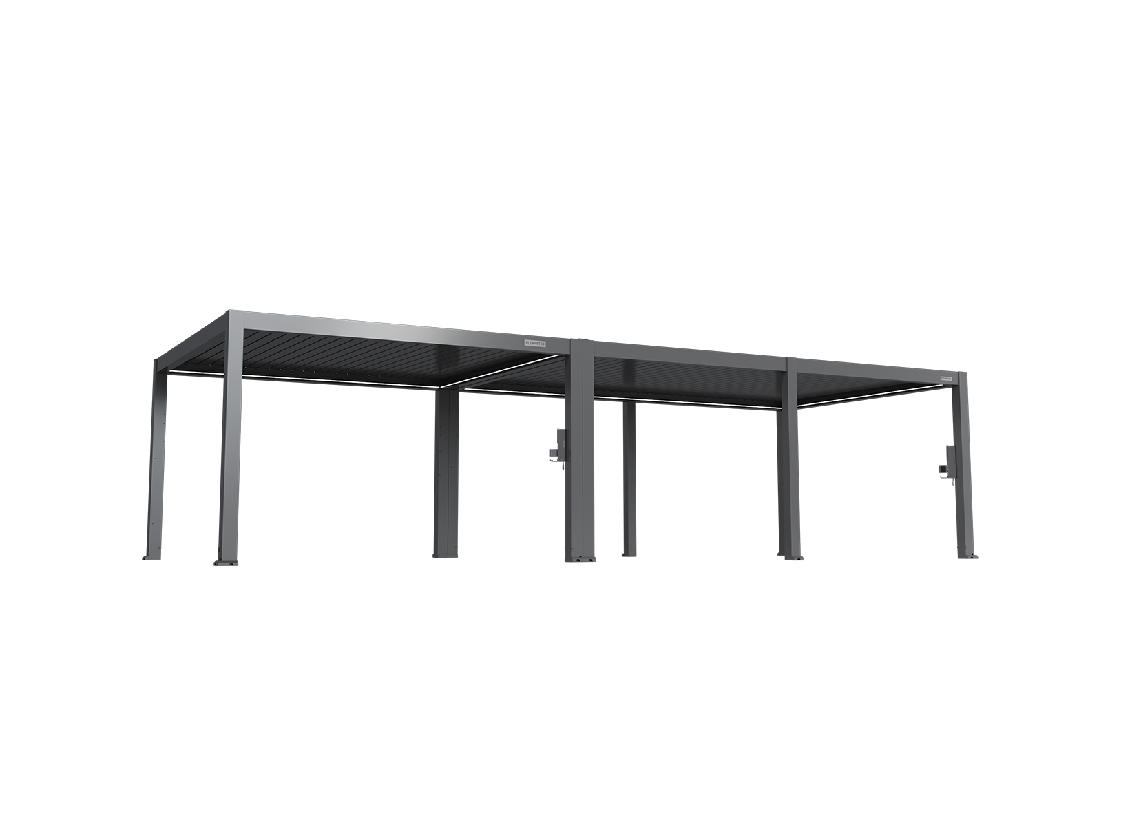 POWER+ PRO Gen 2 Motorized Pergola 13' x 33' (10-Post) Gray - 6063-T5 Aluminum, IP68 Outlets, 165 MPH Wind