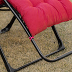 Padded Zero Gravity Chair, Folding Recliner Chair with Cup Holder Cushion, Red