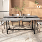 Industrial Kitchen Table for 8 People, 70.9" Long Dining Table with Large Tabletop and Steel Legs for Dining Room, Gray