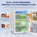 4.5 Cu.Ft Mini Fridge, Single Door Refrigerator with Freezer, Wheels, Adjustable Thermostat, Reversible Door, White