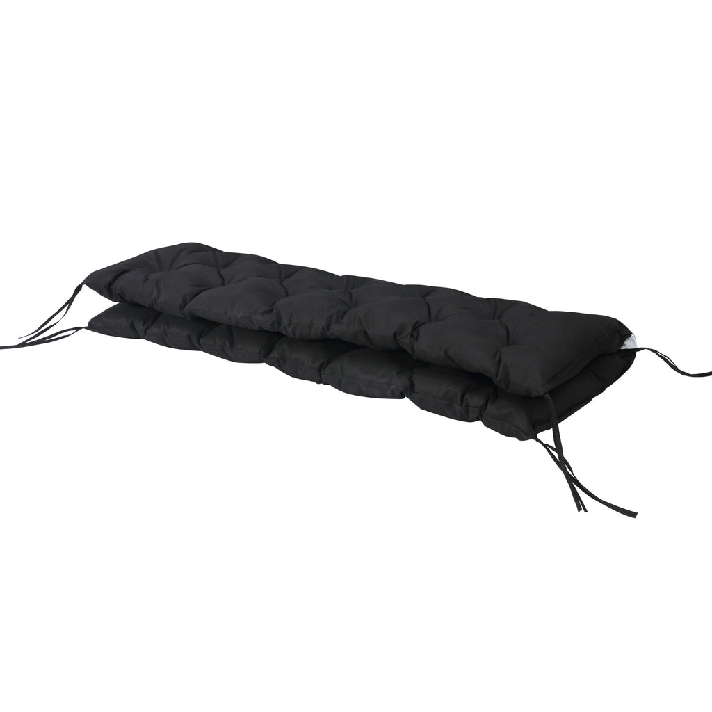 59" x 38" Tufted Bench Cushion for Outdoor Furniture, 3-Seater Replacement for Swing Chair, Patio Sofa/Couch, Black