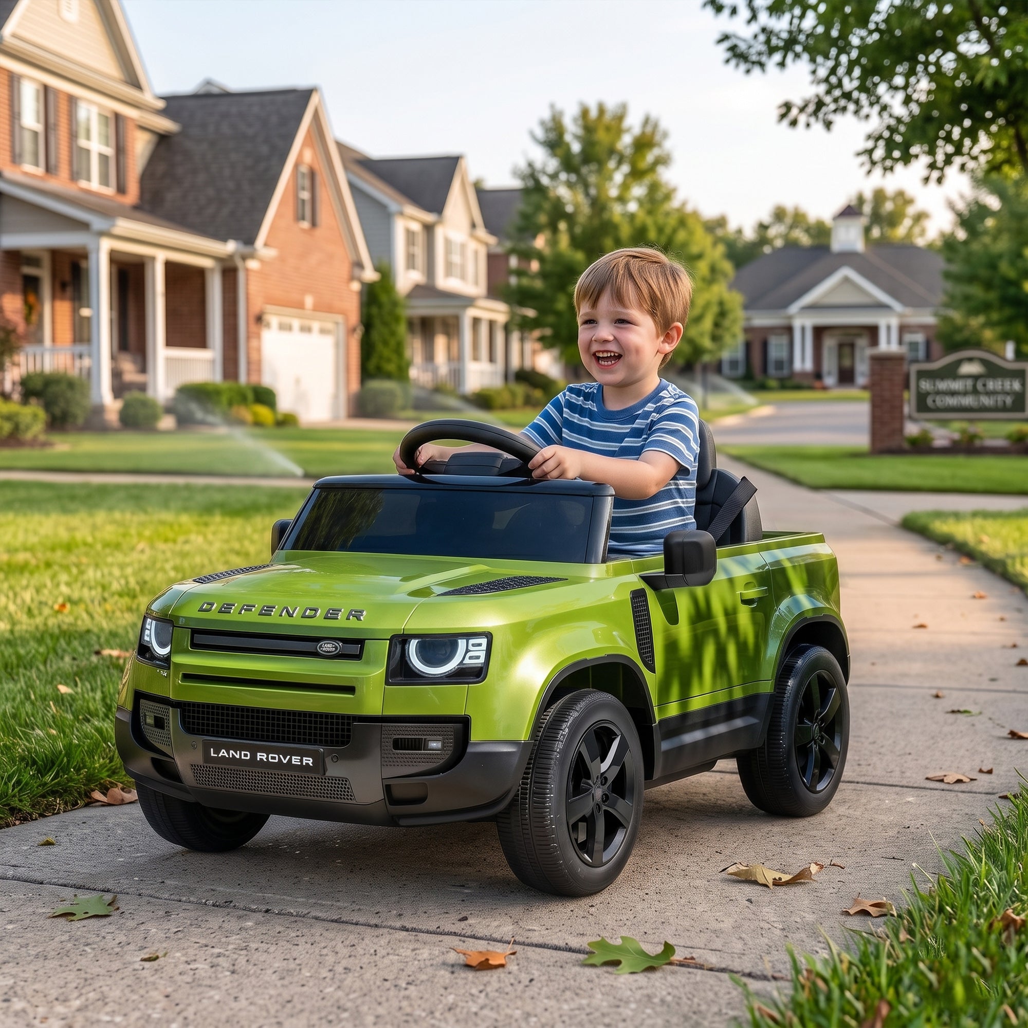 12V Ride on Car Licensed with Remote, Suspension, Slow Start, 3 Speeds, Lights, Music, Horn for 3-5, Green