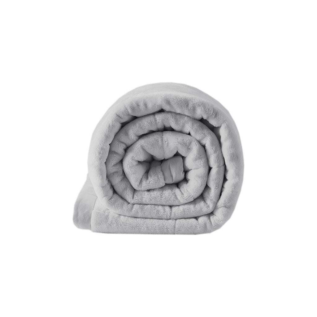 Reversible Down Alternative Blanket with Plush to Microfiber, Temperature Control, Machine Washable, 108" L x 90" W x 0.25" H, Gray