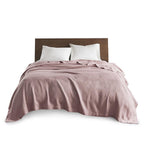 King Size Durable Egyptian Cotton Blanket with OEKO-TEX Certified, Machine Washable, Perfect for Any Room, 108" L x 90" W x 0.25" H, Rose