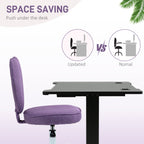 Heart Love Shaped Back Design Office Chair with Adjustable Height, Purple