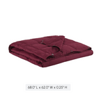 Wearable Multipurpose Throw with Goose Feather, Down Filling, Water-Repellent Microfiber, Machine Washable, 68" L x 62" W x 0.25" H, Red