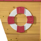 Kids Wooden Sandbox, w/ Canopy Bench Seat Storage Space, Aged 3-8 Years Old